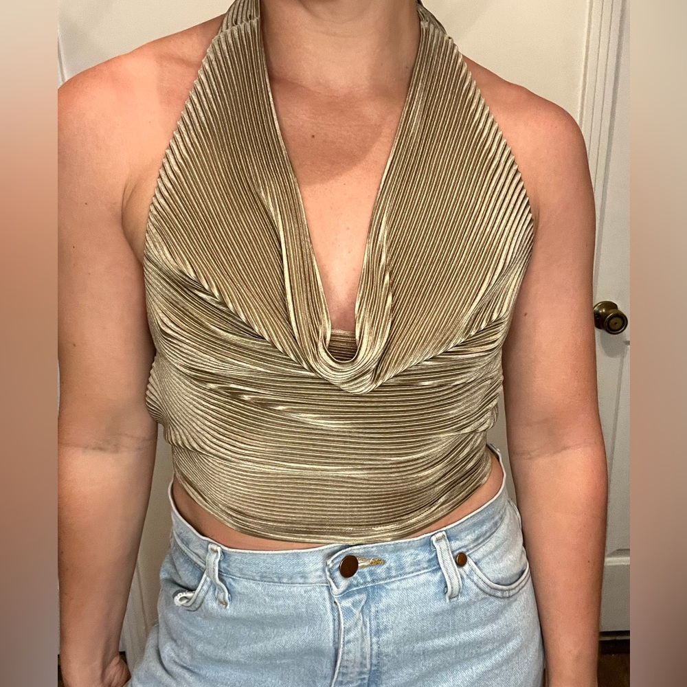 Halter Drape Crop Top